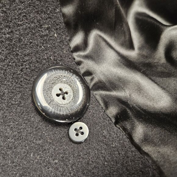 VTG Wool Cashmere Blend Overcoat Womens Black Winter Classic Dressy Coat Long 14 - Picture 13 of 16